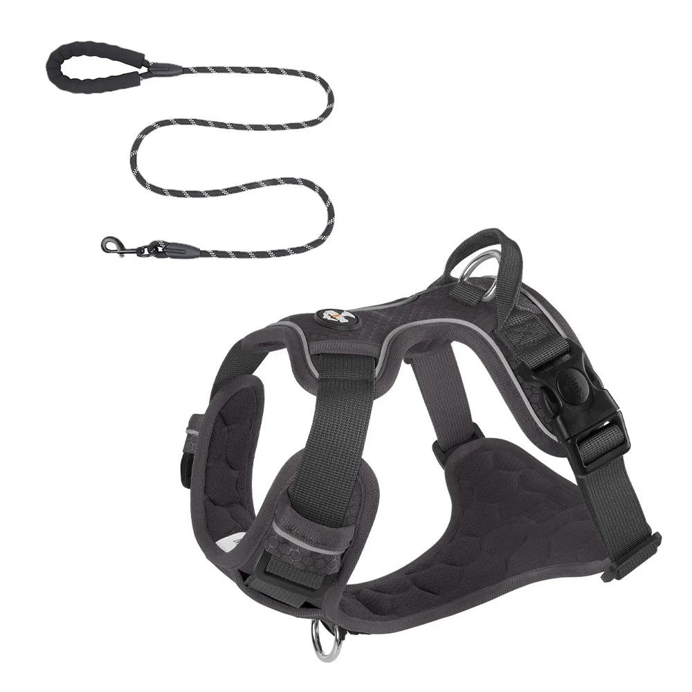 

Новый поводок для собак, мягкий, массажный, для груди, спины, светоотражающий, дышащий, противовзрывной, для домашних животных, нагрудный ремень XL