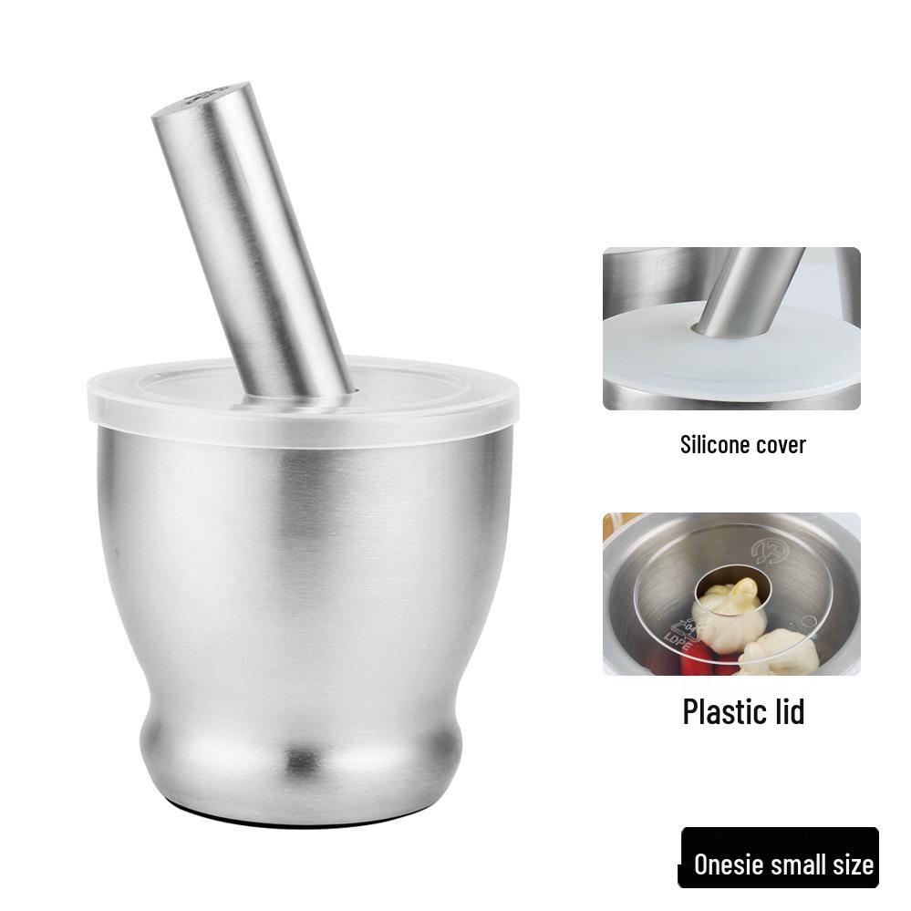 304 Stainless Steel Garlic Press & Grinder Mortar for Minced Garlic Paste