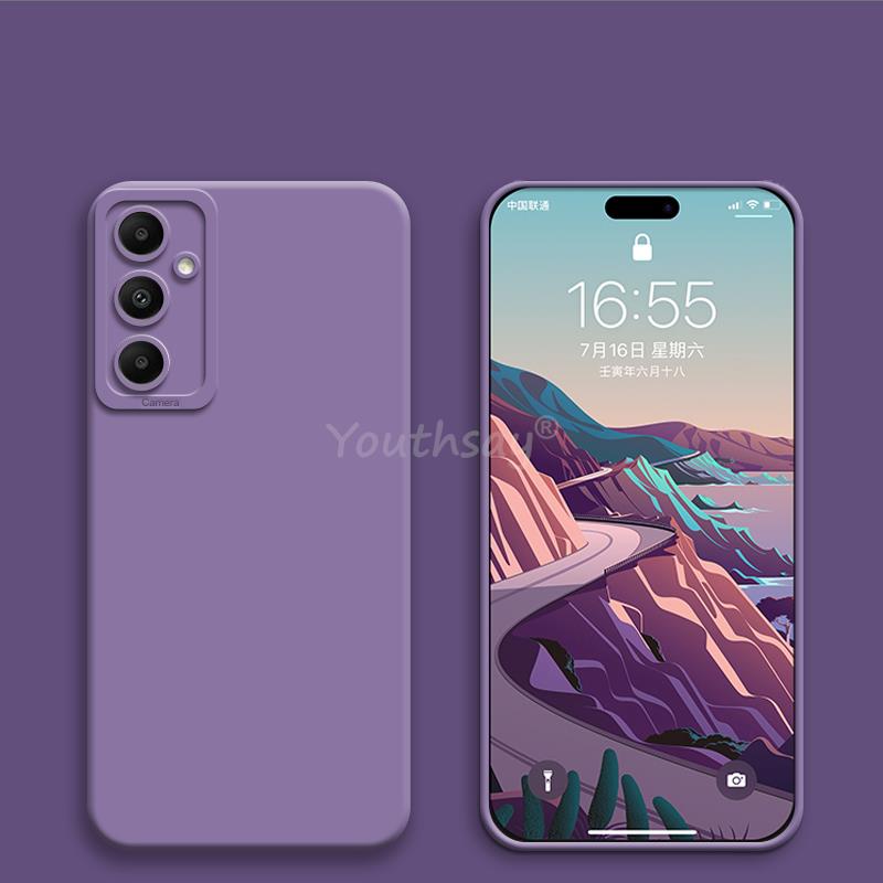 For Samsung Galaxy A35 Case Camera Protector Liquid Silicone Case Samsung A35 A25 A55 Cover Anti-drop Phone Galaxy A35 Case