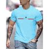 Men's 100 Polyester Summer Loose Plus Size Letter Print Slim Fit Comfortable Casual Sports Round Neck Short Sleeved T-shirt Top