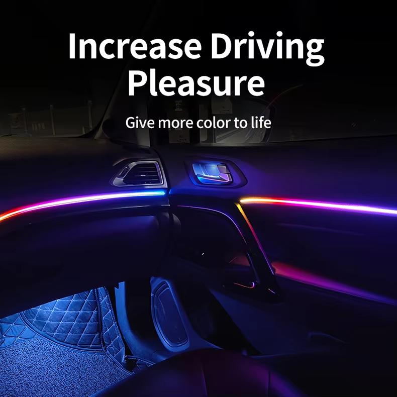 22 in 1/18 in 1/10 RGB Car Ambient Light Kit Fast Delivery Symphony Car LED Lamp with Optical Acrylic Strip for Car Interior