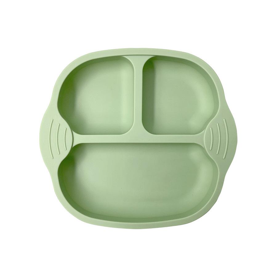 Babysikker silikon Spiseplate Suge Tegneserie Barneretter Mating Småbarn Trening Servise Retro Barn Smil Ansikt