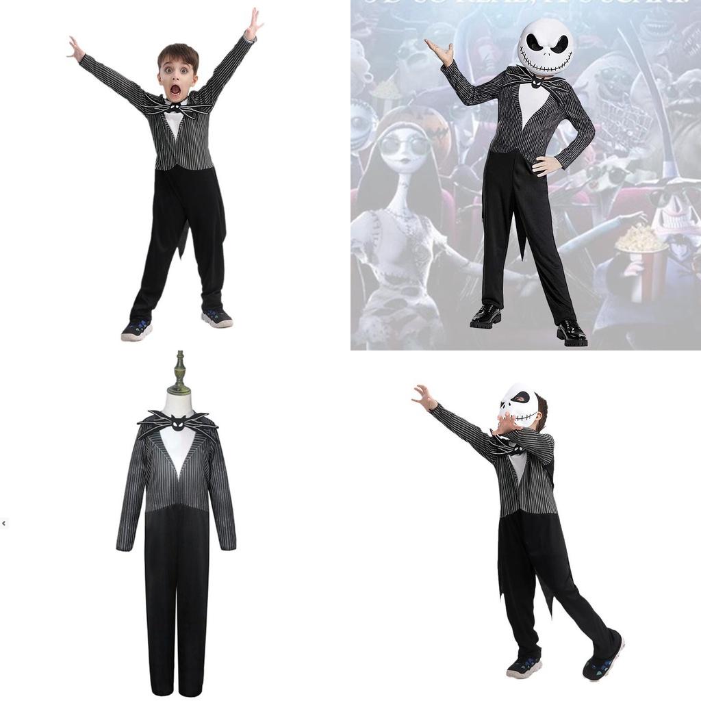 Jack Skellington Cosplay Costume Halloween Party Outfit For Boys