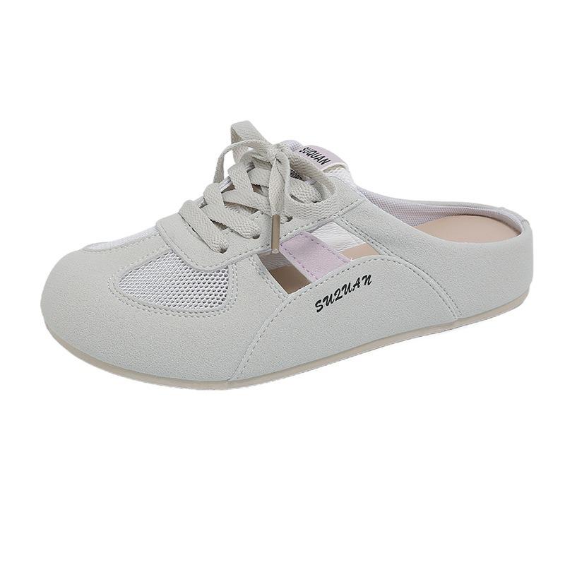 Little white shoes children's summer new Korean female students casual net versatile half slippers street shot