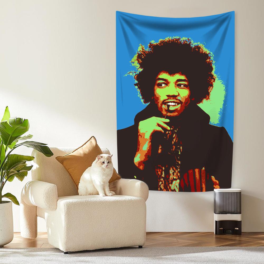 Rock Music Legends Tapestry Jimi Hendrixs Vintage Wall Hanging Carpets Bedroom Or Home Decor Concert Background Cloth
