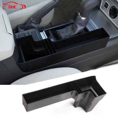 Boîte de rangement latérale de Console centrale noire ABS, plateau de téléphone portable multifonction pour Toyota Land Cruiser Prado FJ150 150