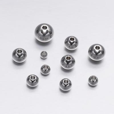 3/4/5/6/7/8MM Stal nierdzewna Przekładka Koralik Metalowy Okrągły Luźny Przekładka Koralik Do Tworzenia Biżuterii Bransoletki DIY Akcesoria