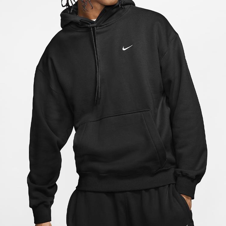 Nike Lab Solo Swoosh Fleece Hoodie Black Men Streetwear CV0552-010