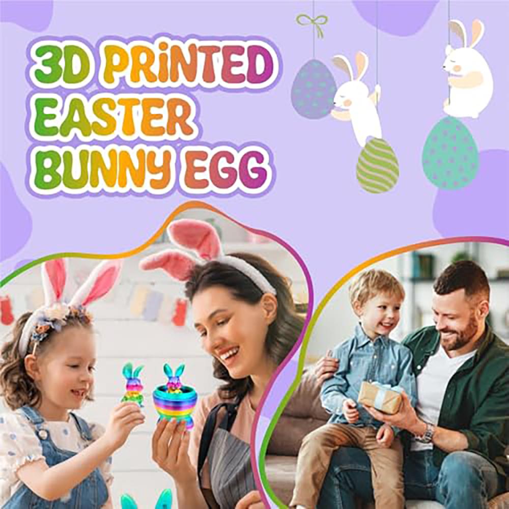 1Pc Cute 3D Printed Bunny Eggs with Mini Bunny Surprise Egg for Kids Easter Party Favors Birthdays Gifts Goodies Filler