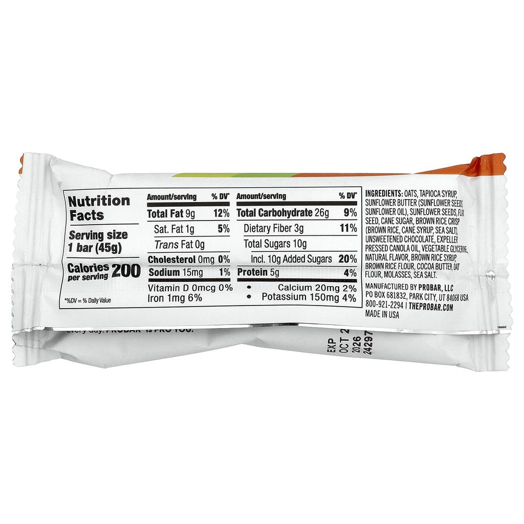 Snak™, Energy Bar, Chocolate Chip Oats, 45G (1.6Oz)