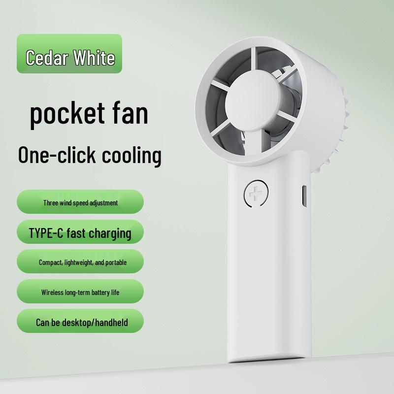 Portable USB Rechargeable Neck-Hanging Foldable Mini Handheld Fan with High-Speed Turbine