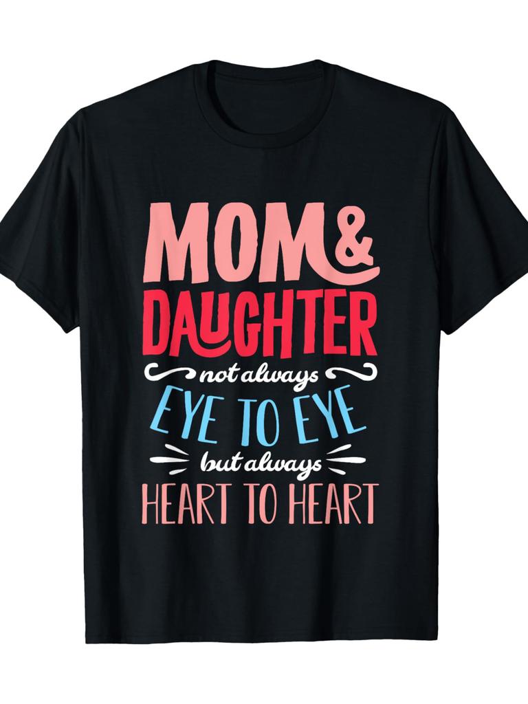 Mom Daughter Matching Heart to Heart T-shirt