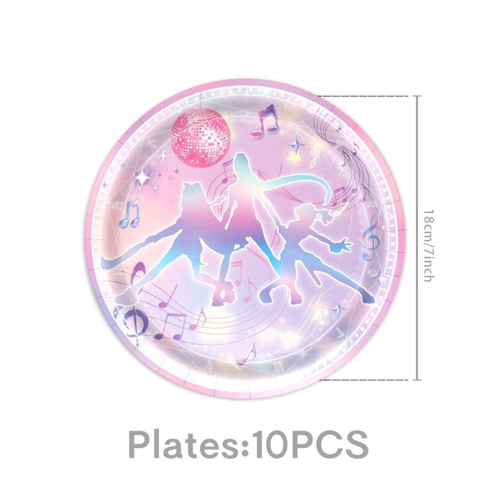 Colorful Witch Hunter Team-themed Birthday Party Supplies Set, Disposable Paper Plates, Paper Cups, Tablecloths, Banners, and Decorative Items Set