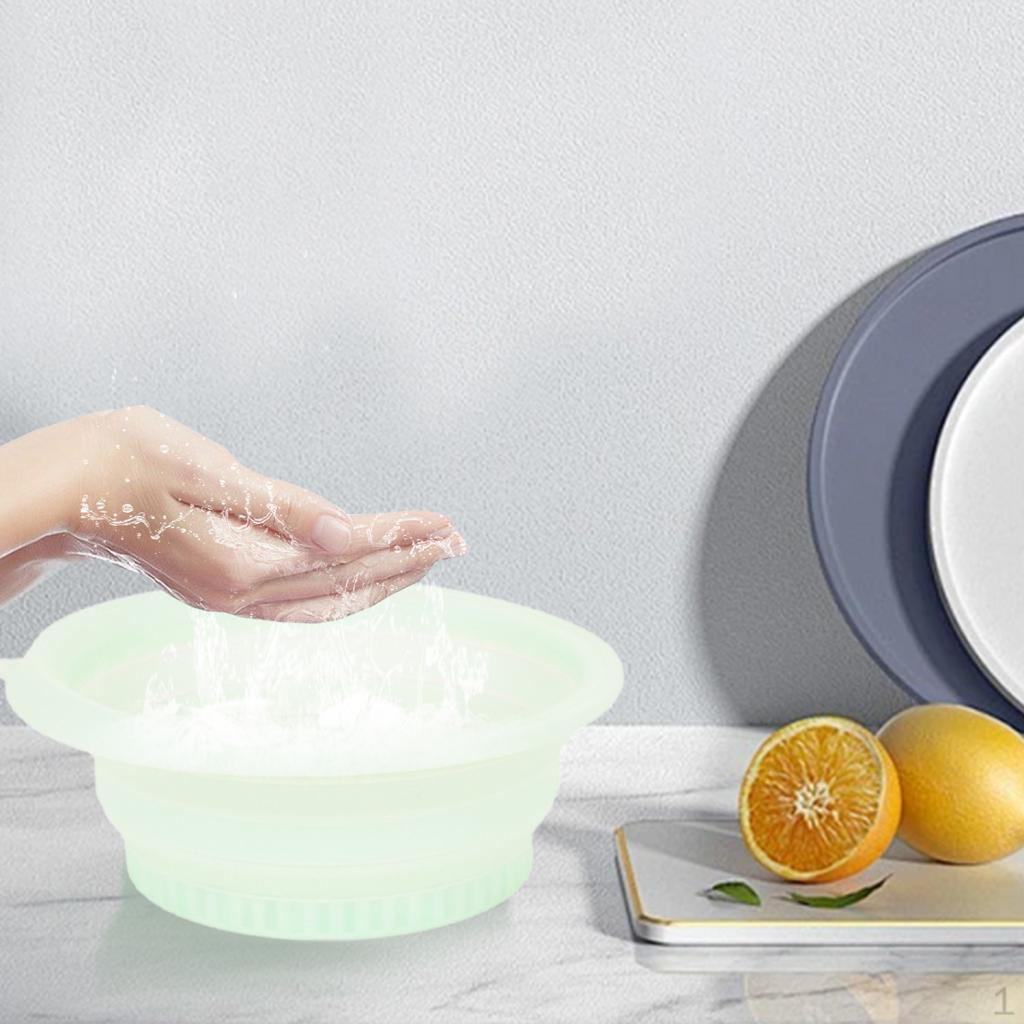 Compact Wash Basin Round Ice Bucket for Home And Travel Vegetable Cleaning