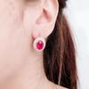 Exquisite Russian Purple Gold Inlaid Redstone Luxury Full Diamond Temperament High-End Fashion Classic Rose Gold Plated Earrings