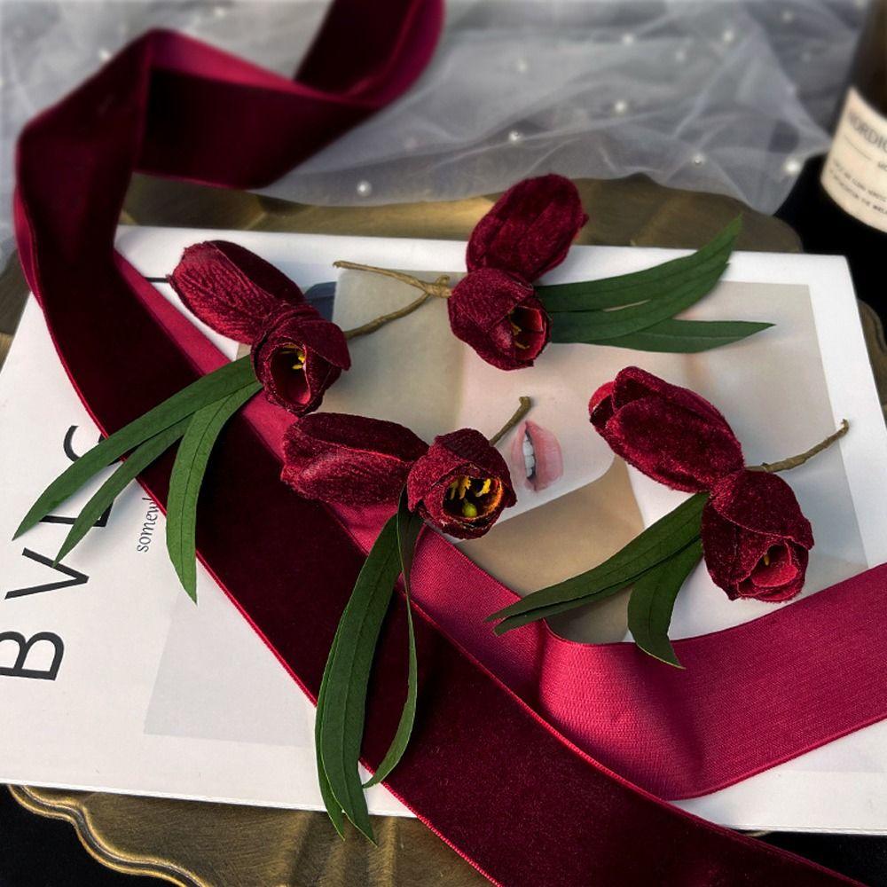 Hair Accessories Flower Hair Ribbon Women Hair Bands Brid Wedding Headband Velvet Korean Headwear