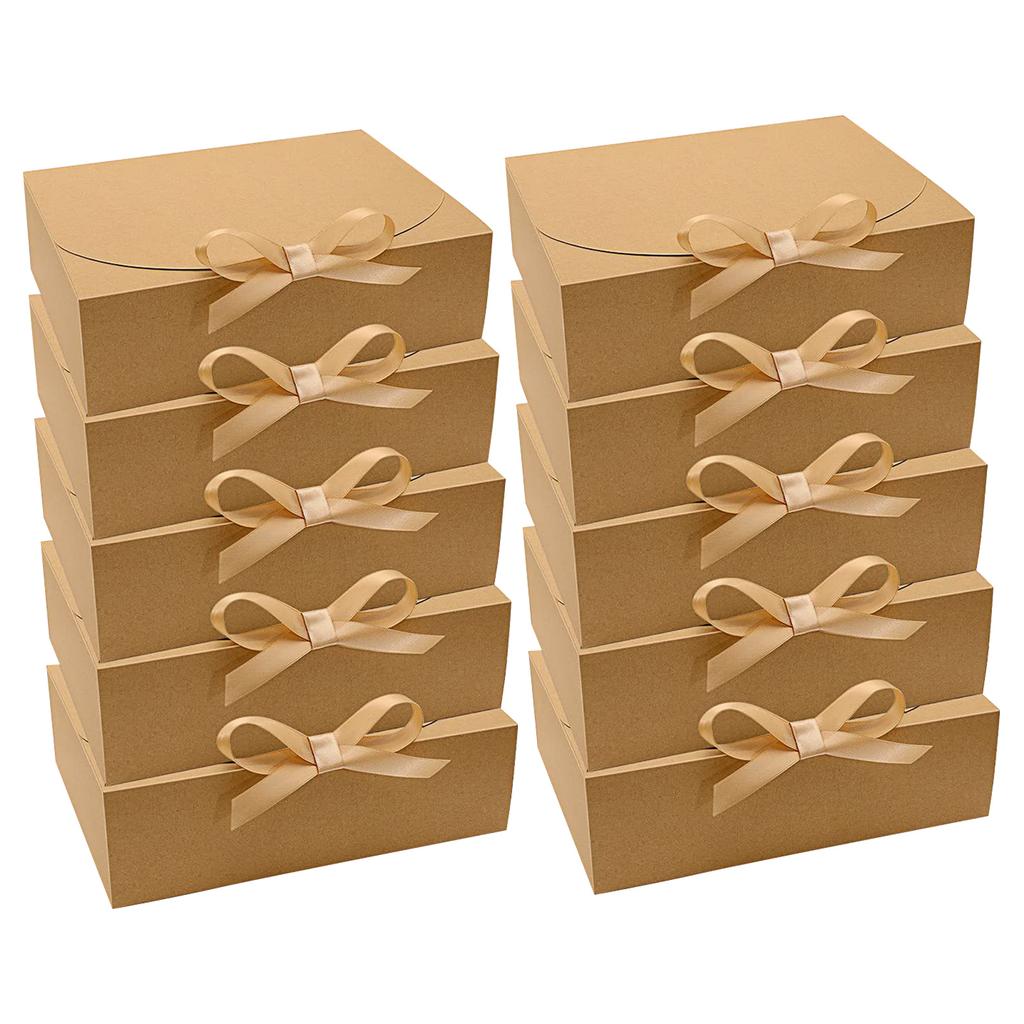 Gift Boxes With Lids, 6.5''x6.5''x2'' Black Gift Boxes For Presents, Paper Boxes Gift Boxes With Ribbon For Birthday Wedding Party Chocolate Candy