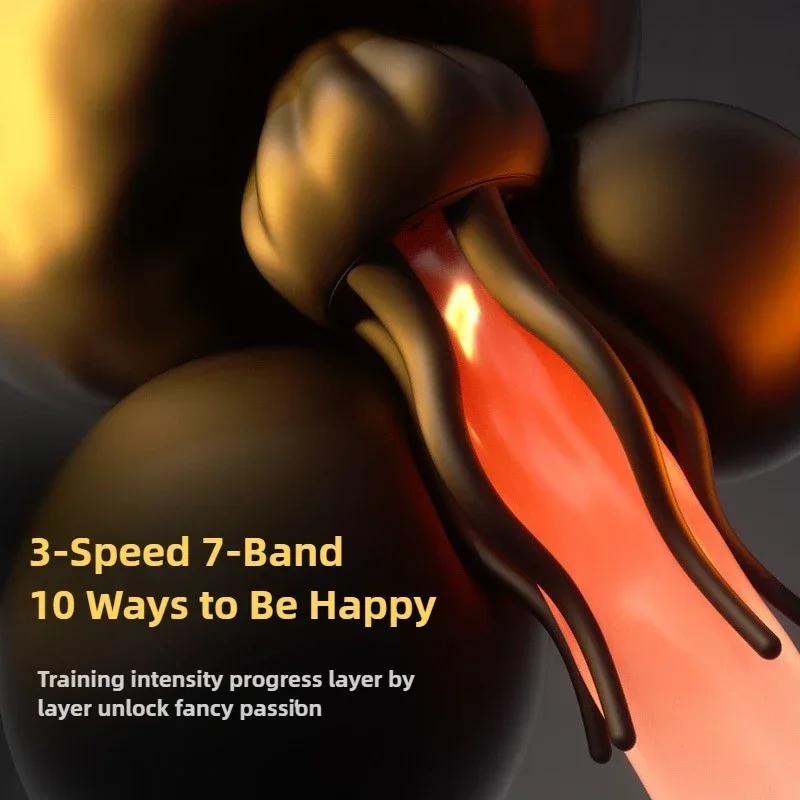 Glans Trainer for Men Male Masturbation Sex Toys Penis Massager Penis Trainer Ring Delayed Ejaculation Penis Vibrator Adult Toy