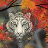 Mandala Lasergeschnittener Windspinner Outdoor Gartendekor Weißes Tiger Muster 2D Dynamisches Metall Windspiel Hängend Rotierend Klassischer Stil mit