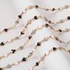 1meter Stainless Steel Enamel Black White Gray Love Heart Beads Chains for Necklace Bracelet Sweater Jewelry Making DIY