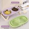 Stainless Steel Dog Bowl Foldable Cute Cat Bowl Double Bowl Leak-Proof Pet Bowl Cat And Dog Feeding Bowl Dog Rice Bowl