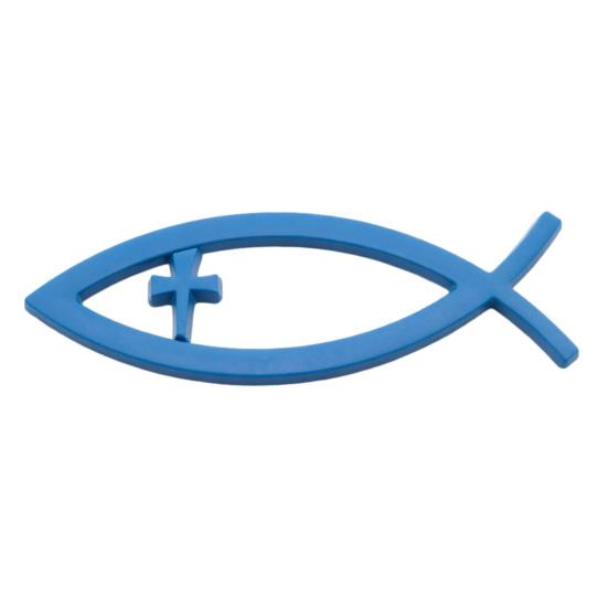 Autoaufkleber Fischförmiges Emblem 3D-Metalltextur Autoaufkleber mit starkem Klebstoff Wasserdicht Sonnenschutz für Karosserie Stoßstange Fenster