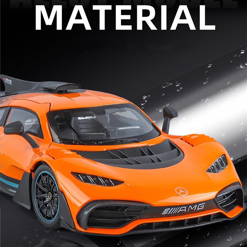 Modello di auto sportiva in lega Benzs One in scala 1/18 Diecast Metallo Concept Veicoli da corsa Modello di auto Simulazione suono e luce Giocattoli per bambini Regalo
