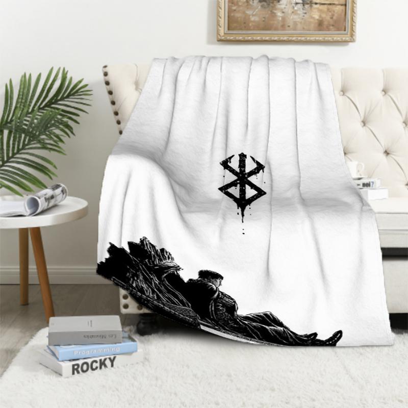 1 pezzo Giappone Anime Berserk Coperta Microfibra Biancheria da Letto Coperta da Campeggio Lusso Soffice Portatile Ufficio Ipoallergenica Flanella