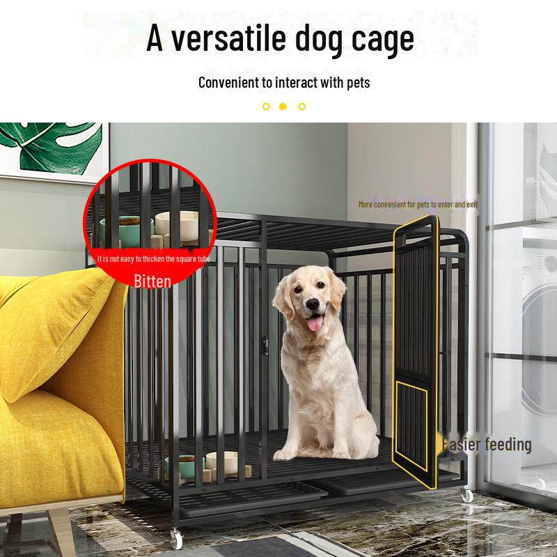Indoor Dog Cage with Toilet Separation for Small to Large Breeds, Ideal for Golden Retrievers and Labradors