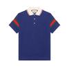 GUCCI Polo Shirts Men's Blue Polo Collar Moderate 713997-XJETR-4030