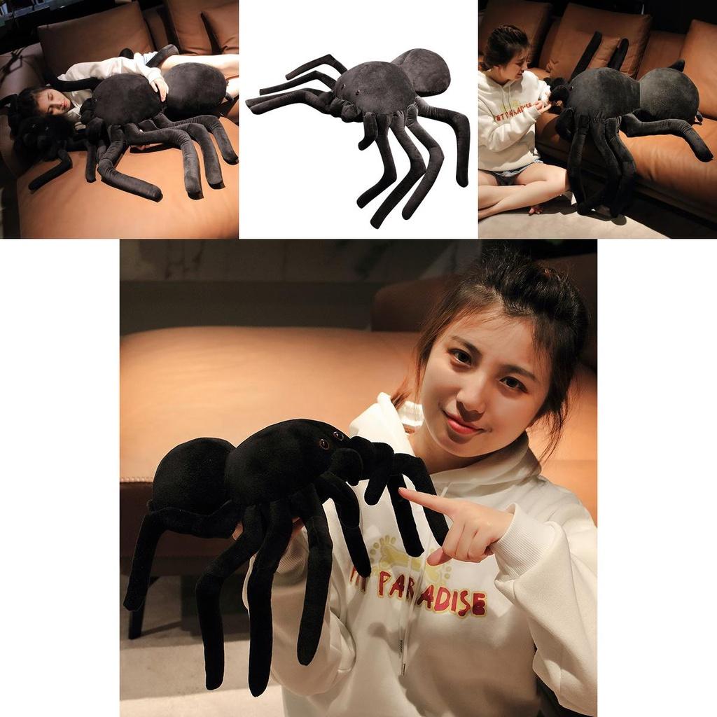 Black Spider Plush Toy Soft And Cuddly Ideal For Pranks And Sofa Cushions