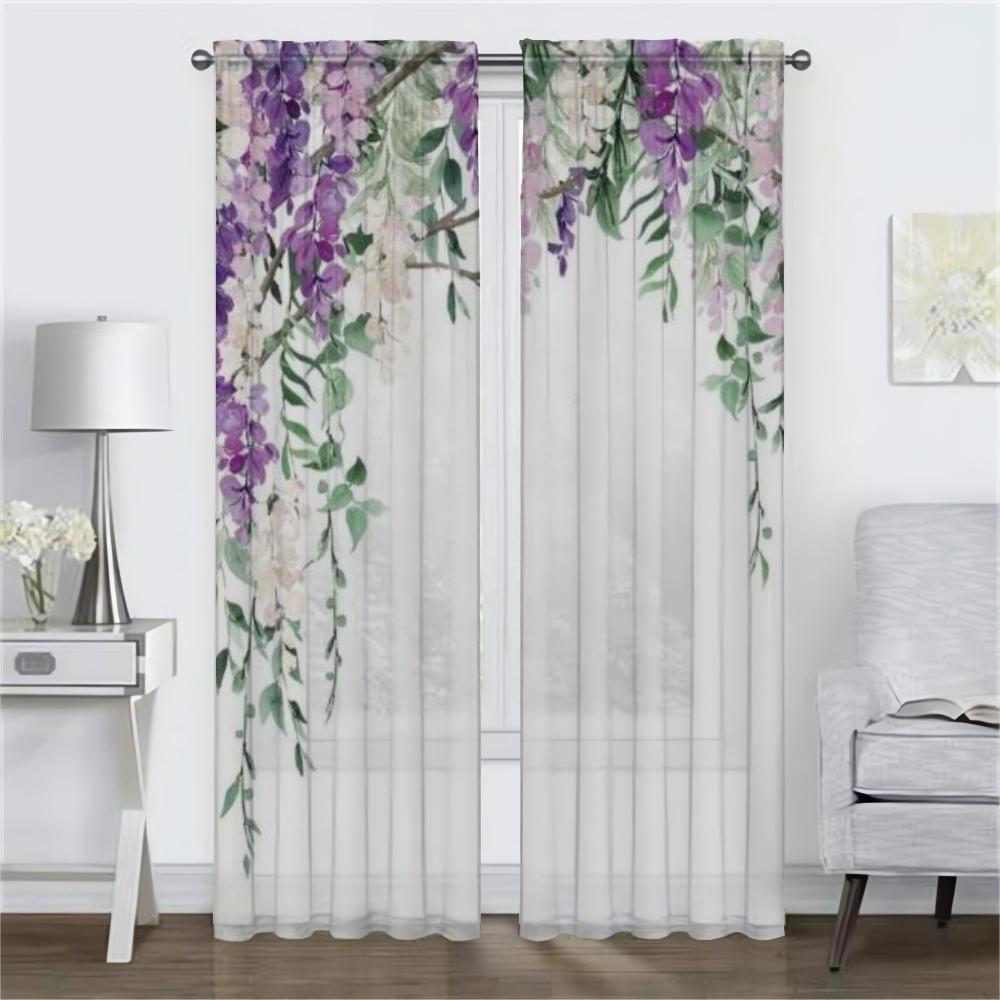 A Little Flowers Elegant Room Curtains for Living Room Halloween Decoration Partition Tulle for Bedroom Blackout Curtain Blinds