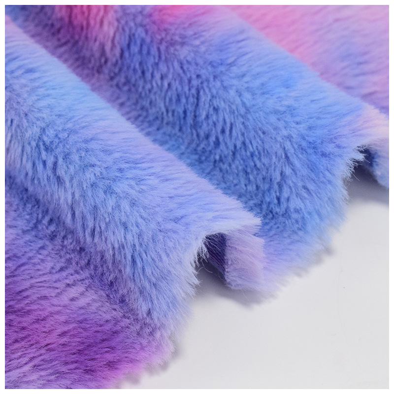 Rainbow Dyed Rabbit Fur & Seven-Color Mink Plush Fabric for Toys, Shoes & Hats