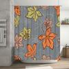 Fall Floral Shower Curtain Decor Printed Polyester Rainproof Bathroom Liner Autumn Leaf Pattern Available in Multiple Sizes for