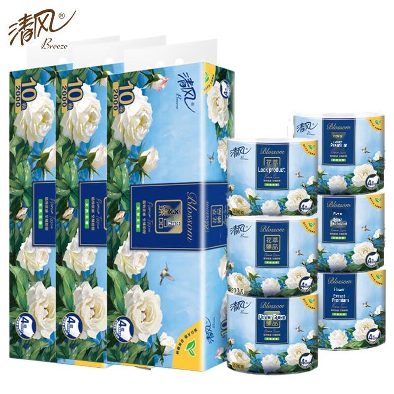 Qingfeng Huacui 4-Ply Toilet Paper, 30 Rolls