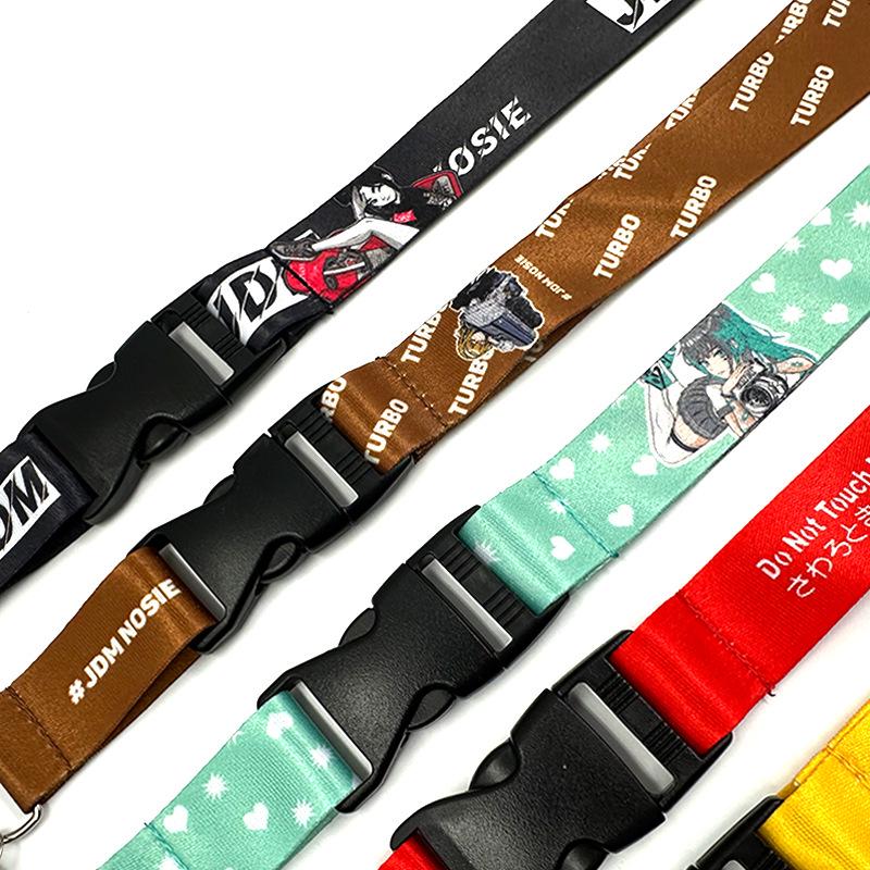 JDM Anime Lanyard: Durable Silk Woven Neck Strap for Phone and ID Badge Holders
