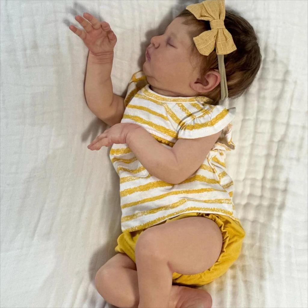 BZDOLL 20 Inch 50 CM Soft Vinyl Limbs Cloth Body Asleep Reborn Baby Doll Toy For Girl Lifelike Kid Birthday Gift Play House Toy