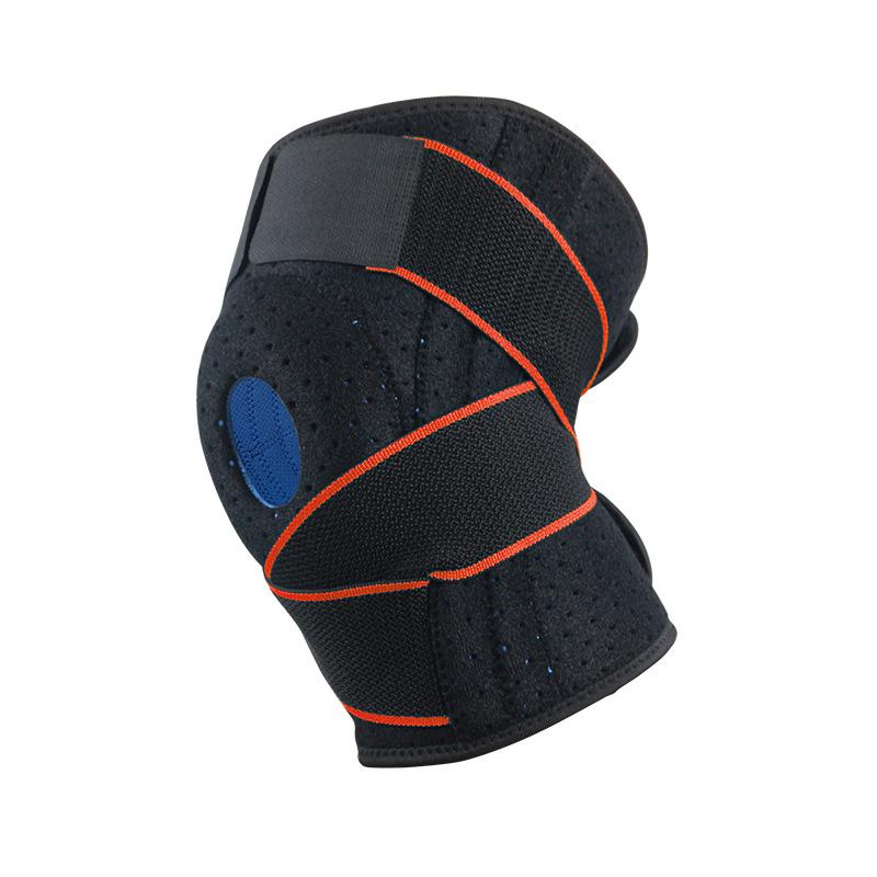 

Motorcycle Knee Pad Silicone Spring Support Patella Protective Gear Sweat-absorbent Anti-slip Sports Strap Single (average size) оранжевый