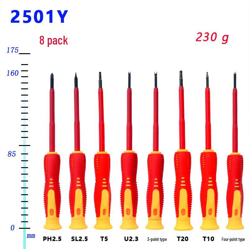 Insulated 8-Piece Magnetic Phillips & Flathead Screwdriver Set with Voltage Tester
