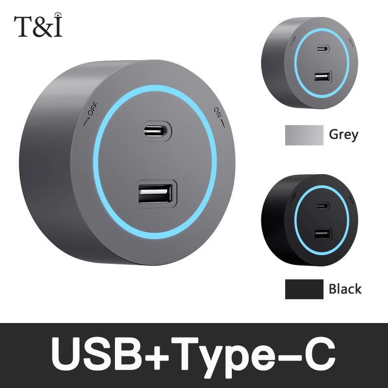 Wall Power Track socket US EU UK standard office Wall electric sockets 40cm 50cm plugs adapters Grey Black USB Type c Ports