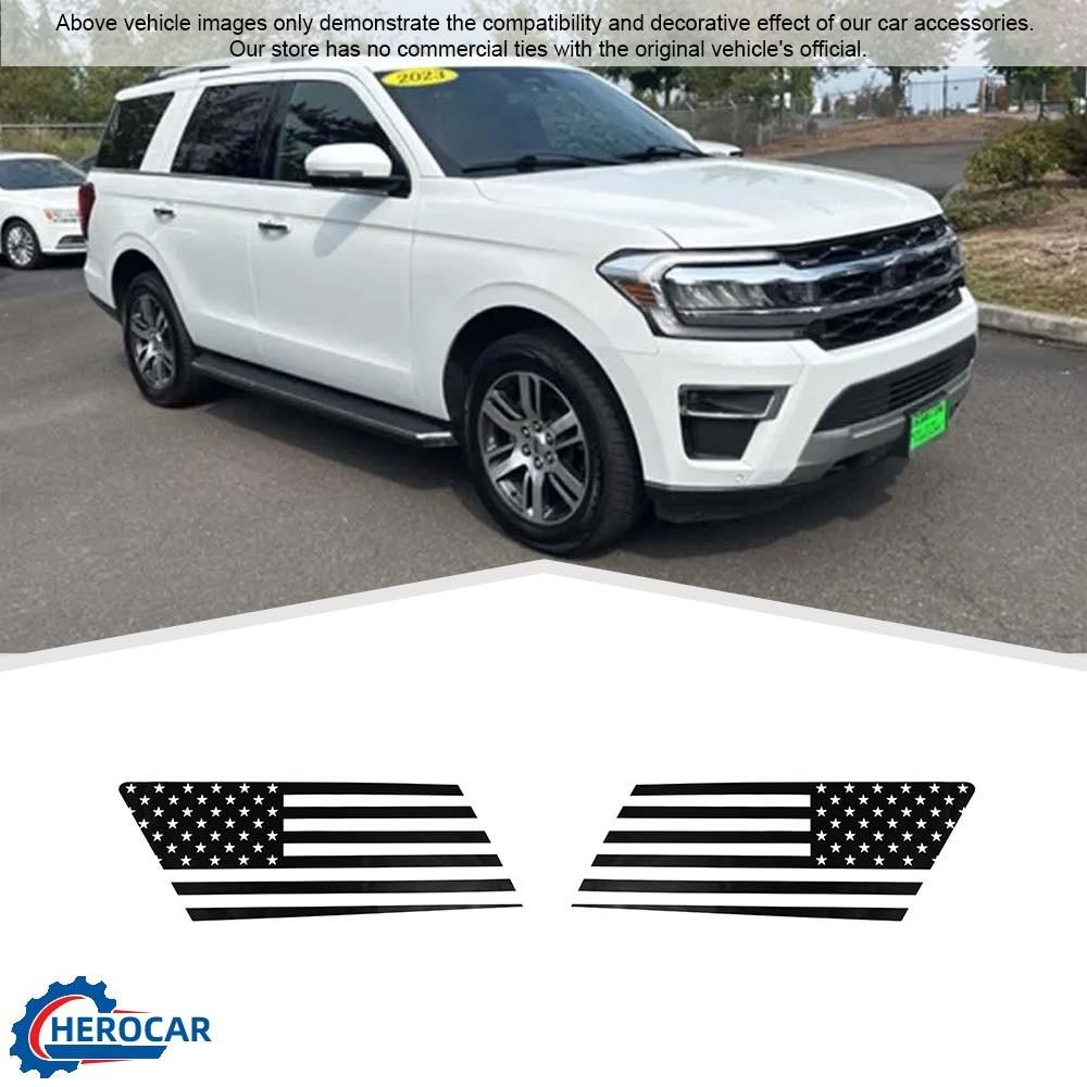 2x Rear Back Window Gloss Sticker Trim Decal Cover For 2018+ Ford Expedition Max