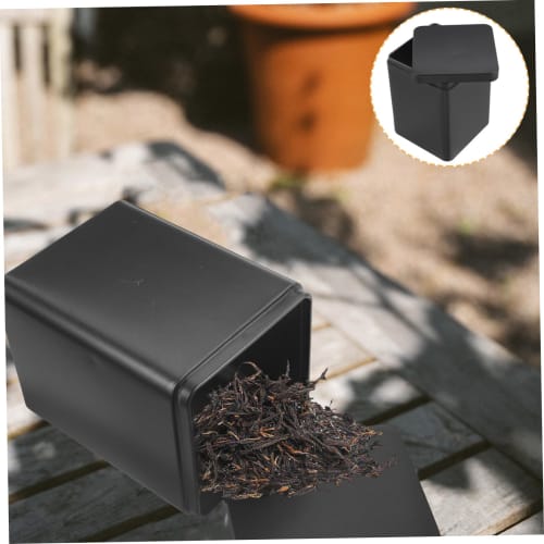 OFFSCH Metal Tea Canister, Black, Square, Tea Canister, Storage Container, Coffee Can, Airtight, Small, Square, Tea Canister, Tea Can, Snack Can, Iron
