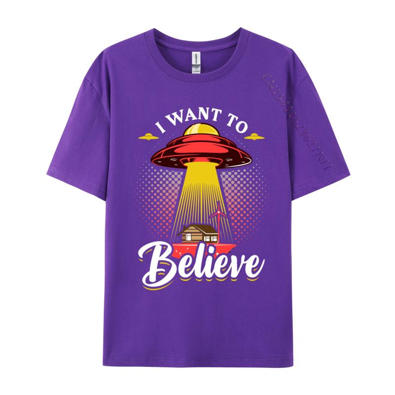 I Want To Believe Intelligence Extraterrestrial Printed On Camisa T Shirts Autumn Tops Tees Faddish Cotton Casual Tshirt