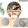 2D Flat, 1pc Round Decor, Vintage Patriotic American Flag, Eagle, Fireworks, Liberty, Aluminum Wall Decor for 4th of July, Home, Office, Porch