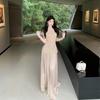 Lace Splicing Satin Long Skirt Women's Engagement Dress Design Sense Halterneck Toast Dress Return Door Dress Can Be Worn Every Day