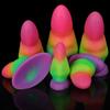 Mixed Color Glowing Dildo Simulation For Men And Women In The Backyard  Used For Masturbation As An Adult Product