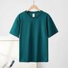 Kurzarm-T-Shirt aus reiner Baumwolle mit Rundhalsausschnitt für Damen, einfarbig, halbärmeliges Basis-T-Shirt