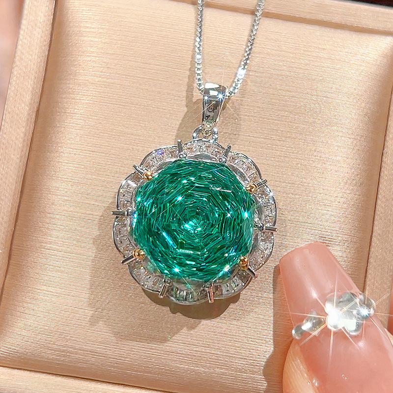 Jewelry Copper Bottom Gold-Plated Rose Cut Para Green Temperament Light Luxury Suit Women 16-10M