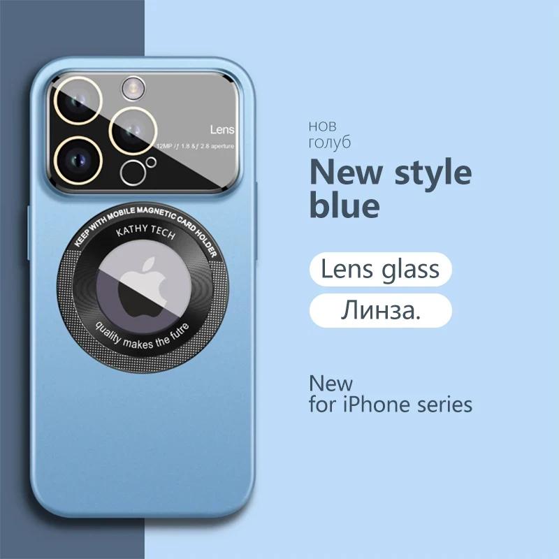 

Роскошный матовый чехол для беспроводной магнитной зарядки Magsafe для iPhone 15 14 13 12 11 Pro Max Plus с защитой объектива камеры, чехол для телефона For iPhone 15 Plus