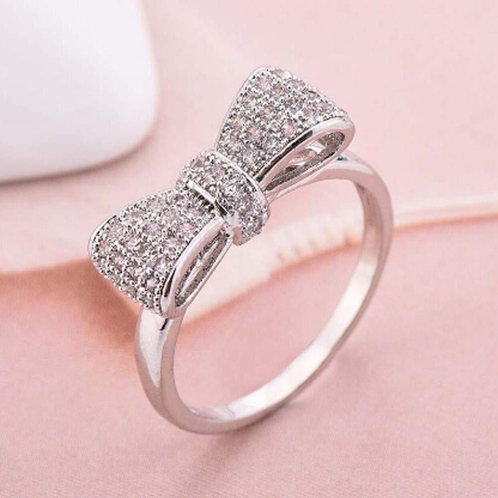 

Японская и корейская мода Цирконий Love Ring Bow - Simple Ins Style для женщин Size 7